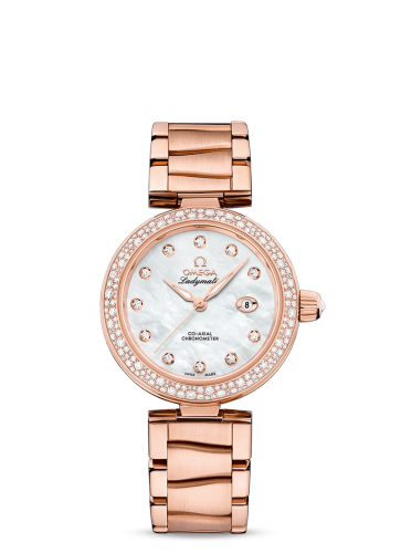 Omega LadyMatic Co-Axial 34 Sedna Gold / Diamond / MOP / Bracelet